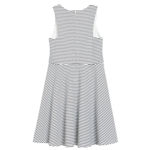Brand New Zunie Girls' Stripe Skater Dress (Big Girl) Size 12 Navy/White Stripes - Picture 2 of 3